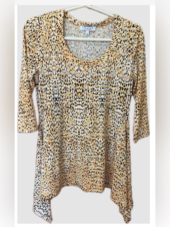 Chaus New York Tops - CHAUS RETRO New York printed tunic top w/leopard print- Y2K
